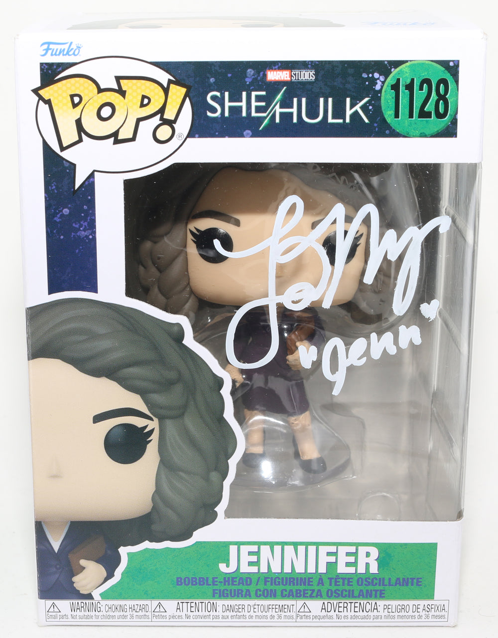 Tatiana Maslany as Jennifer Walters in She-Hulk (SWAU) Signed Funko POP! #1128 with Character Name