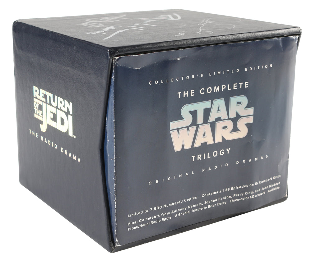 
                  
                    Star Wars Trilogy NPR Original Radio Drama Limited Edition CD Box Set 1996 Cast Signed by Mark Hamill, Billy Dee Williams, Anthony Daniels, John Lithgow, Ed Begley Jr., & Ed Asner
                  
                