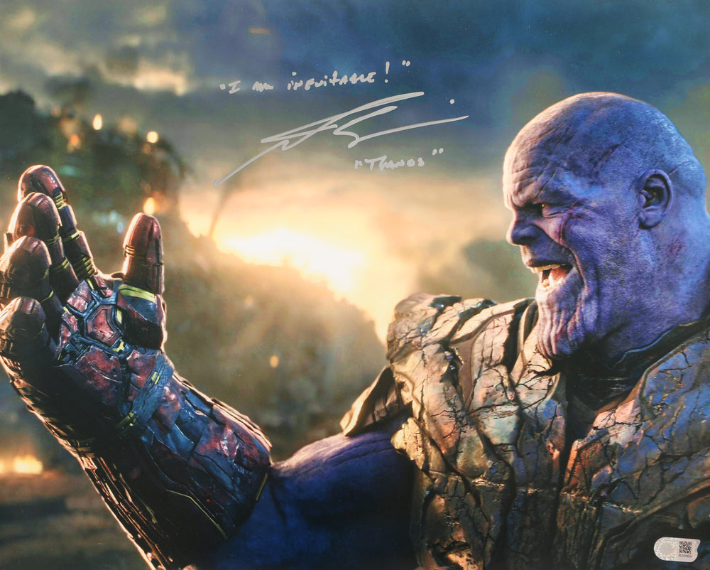 Josh Brolin as Thanos in Avengers: Endgame (SWAU) Signed 16x20 Photo with Character Name & Quote