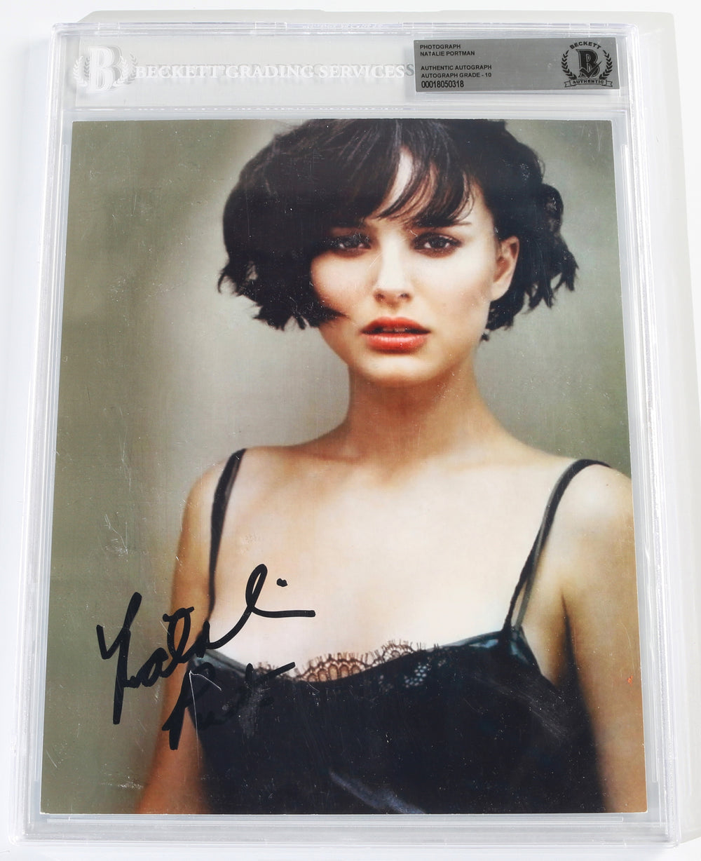 Natalie Portman from Star Wars, Black Swan, & Thor Sexy (Beckett Encapsulated) Signed 8x10 Photo