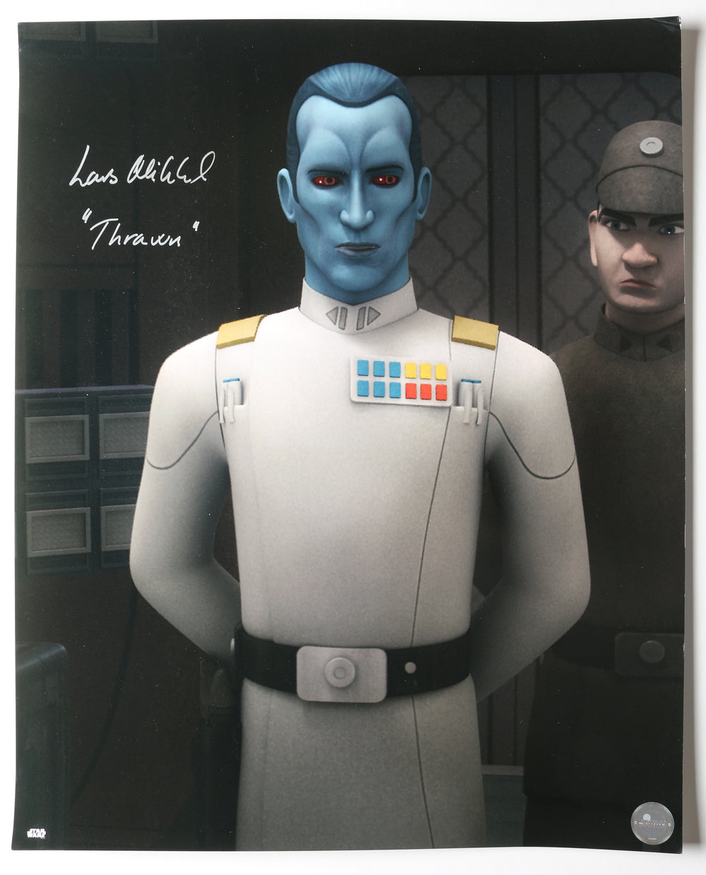 Lars Mikkelsen as Grand Admiral Thrawn in Star Wars: Rebels Signed 16x20 (SWAU) Photo with Character Name