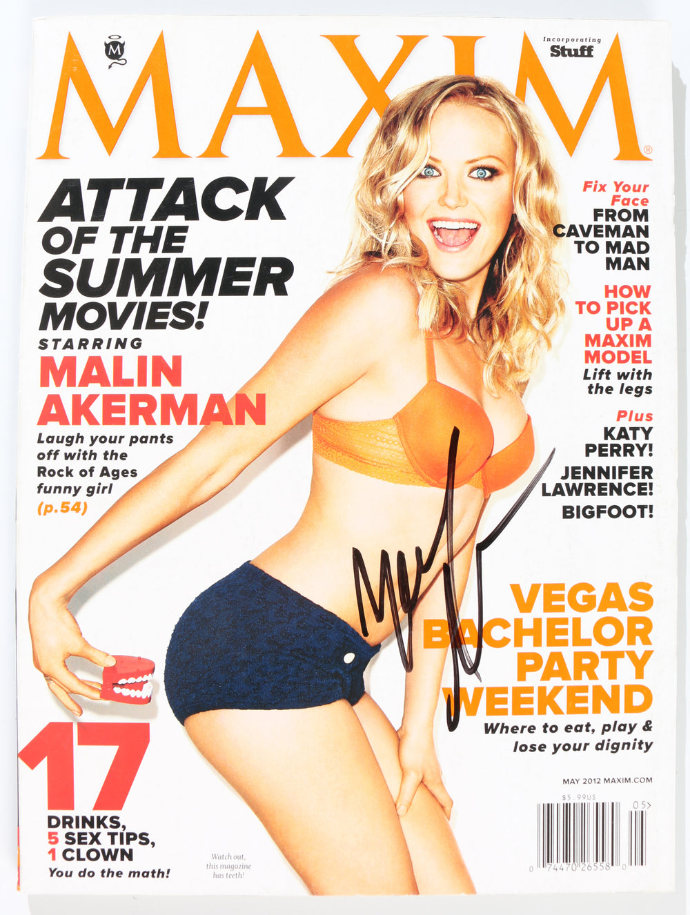 Malin Akerman from Watchmen Signed 8x11 Maxim Magazine