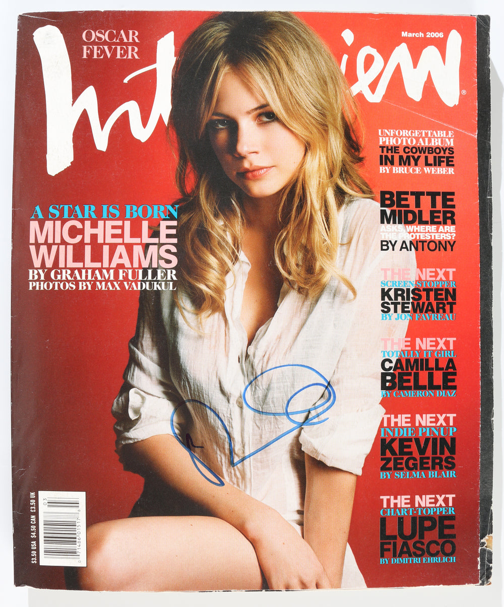 Michelle Williams from Dawson's Creek, Venom, & Brokeback Mountain Signed 10x12 Interview Magazine