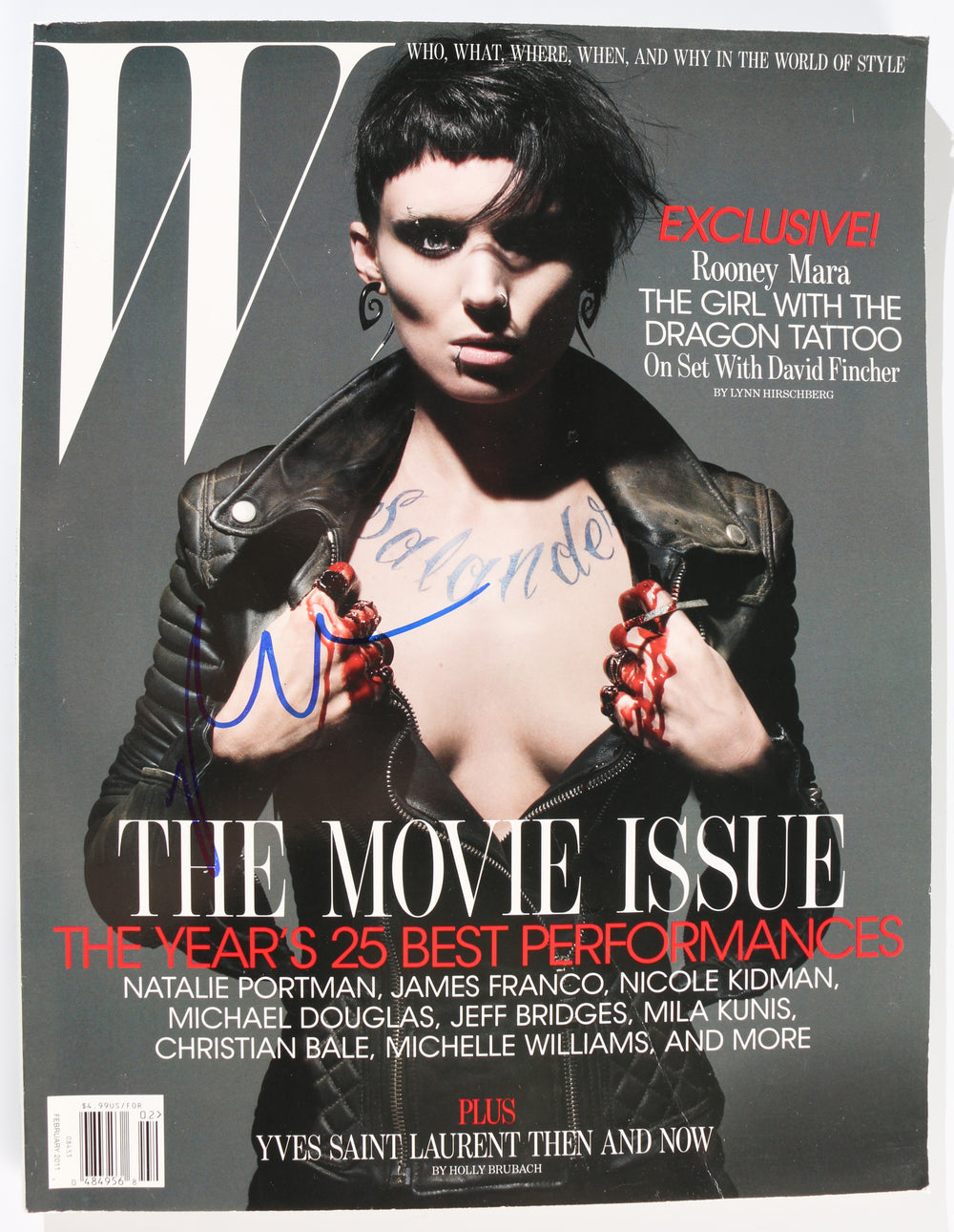 Rooney Mara from The Girl With The Dragon Tattoo Signed 10x13 W Magazine