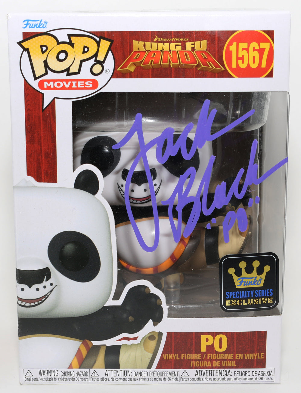 Jack Black as Po in Kung Fu Panda Signed Funko POP! #1567 with Character Name