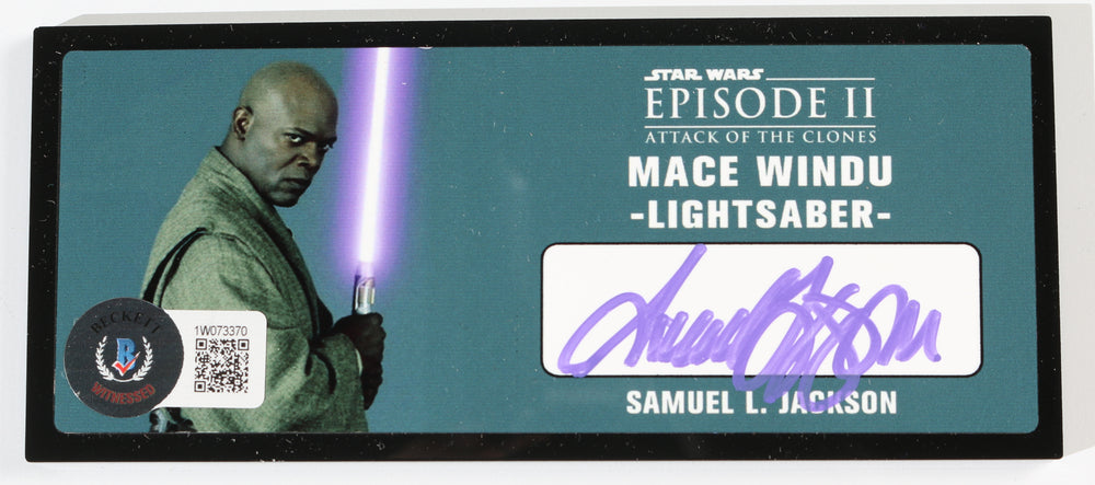 Samuel L. Jackson as Mace Windu in Star Wars Episode II: Attack of the Clones (Beckett) Signed Lightsaber Plaque