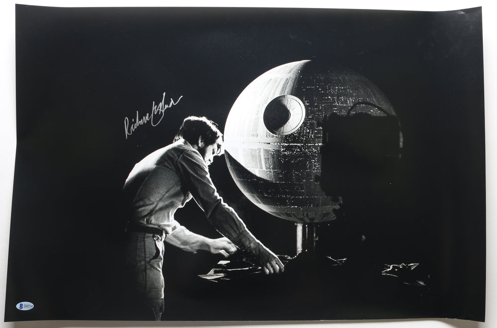 Richard Edlund Star Wars: A New Hope ILM Visual Effects Artist Signed 20x30 B&W Death Star Poster