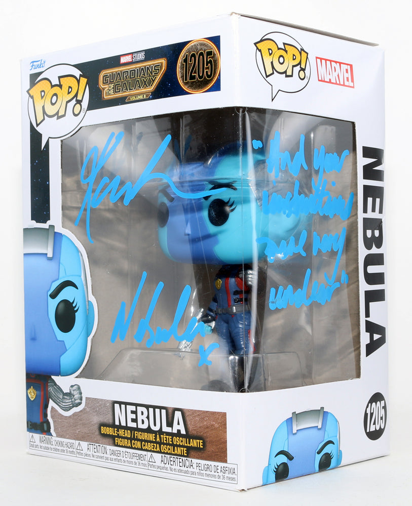 
                  
                    Karen Gillan as Nebula in Guardians of the Galaxy Vol. 3 Signed Funko POP! #1205 with Character Name & Quote
                  
                