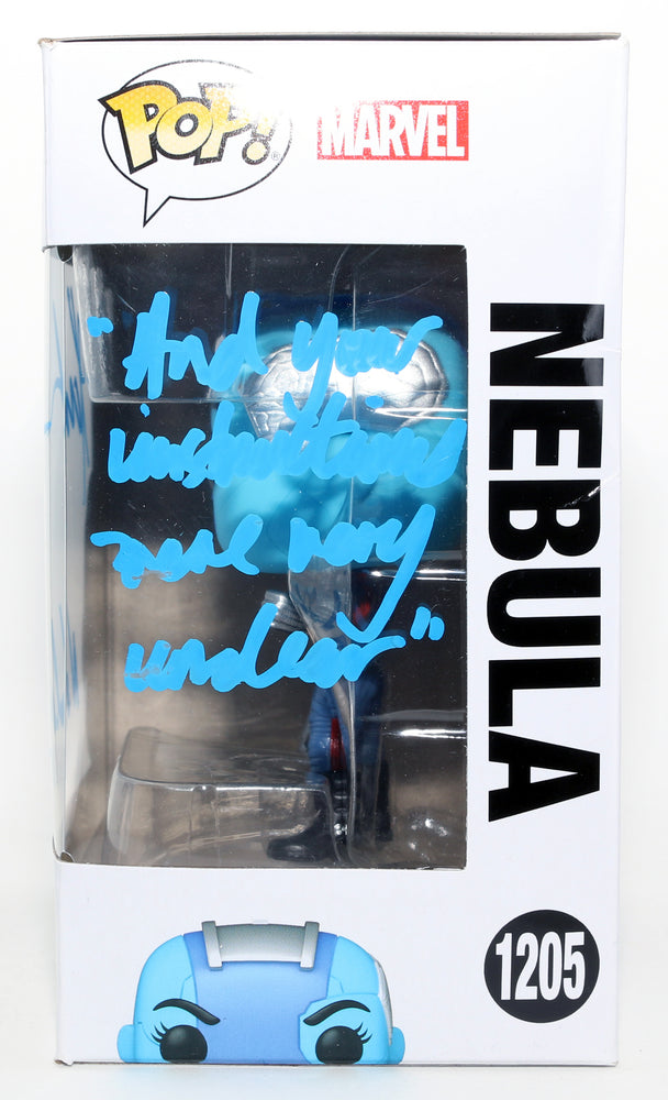 
                  
                    Karen Gillan as Nebula in Guardians of the Galaxy Vol. 3 Signed Funko POP! #1205 with Character Name & Quote
                  
                