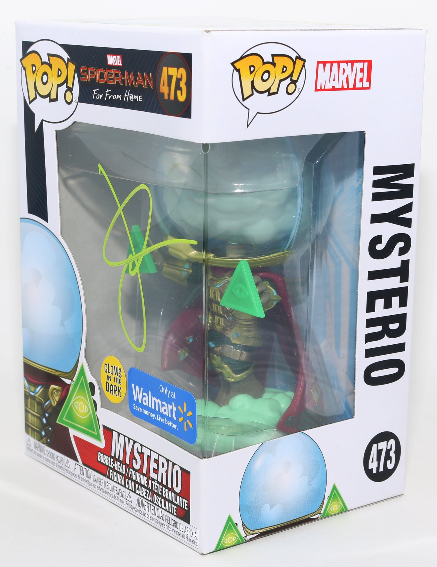 
                  
                    Jake Gyllenhaal as Mysterio from Spider-Man: Far From Home GITD Walmart Exclusive Signed Funko POP! #473
                  
                