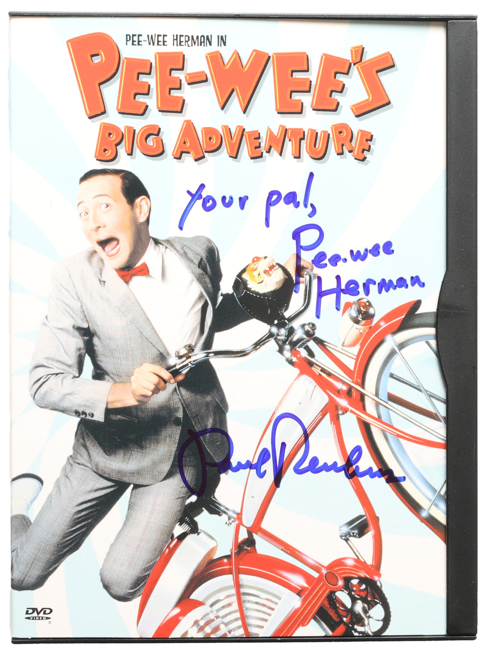 Paul Reubens as Pee-wee Herman in Pee-wee's Big Adventure Signed DVD Case