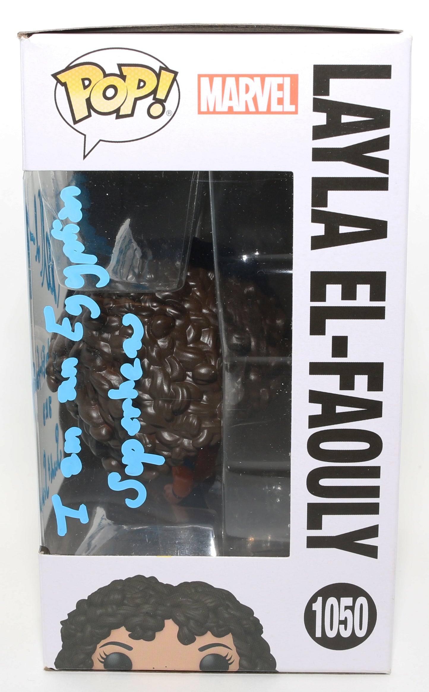 
                  
                    May Calamawy as  Layla El-Faouly / Scarlet Scarab in Moon Knight Signed Funko POP! #1050 with Character Name and Quote
                  
                