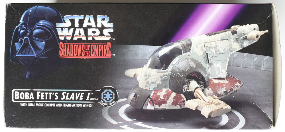 
                  
                    Jeremy Bulloch as Boba Fett Star Wars: Shadows of the Empire Kenner Hasbro 1996 Signed Slave I Spaceship
                  
                