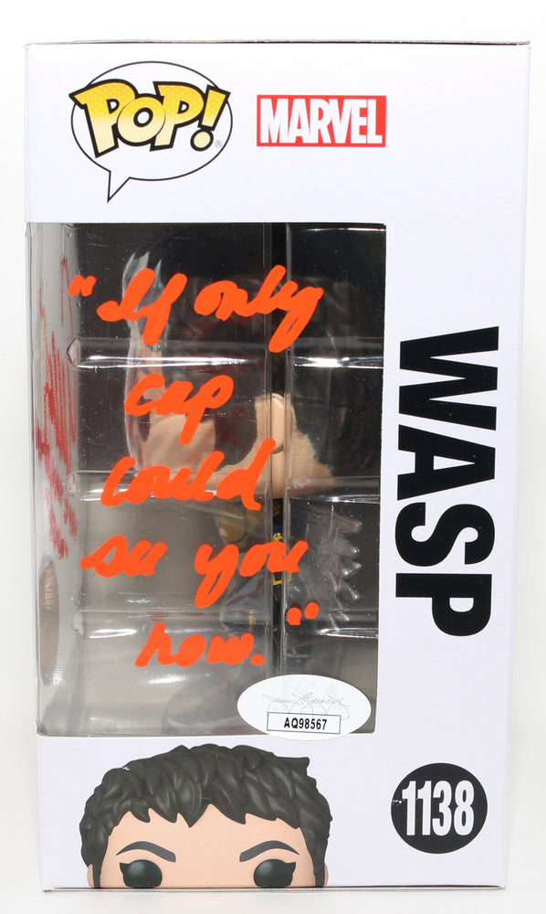 
                  
                    Evangeline Lilly as Wasp in Ant-Man and The Wasp: Quantumania Chase (JSA) Signed Funko POP! #1138 with Character Name & Quote
                  
                