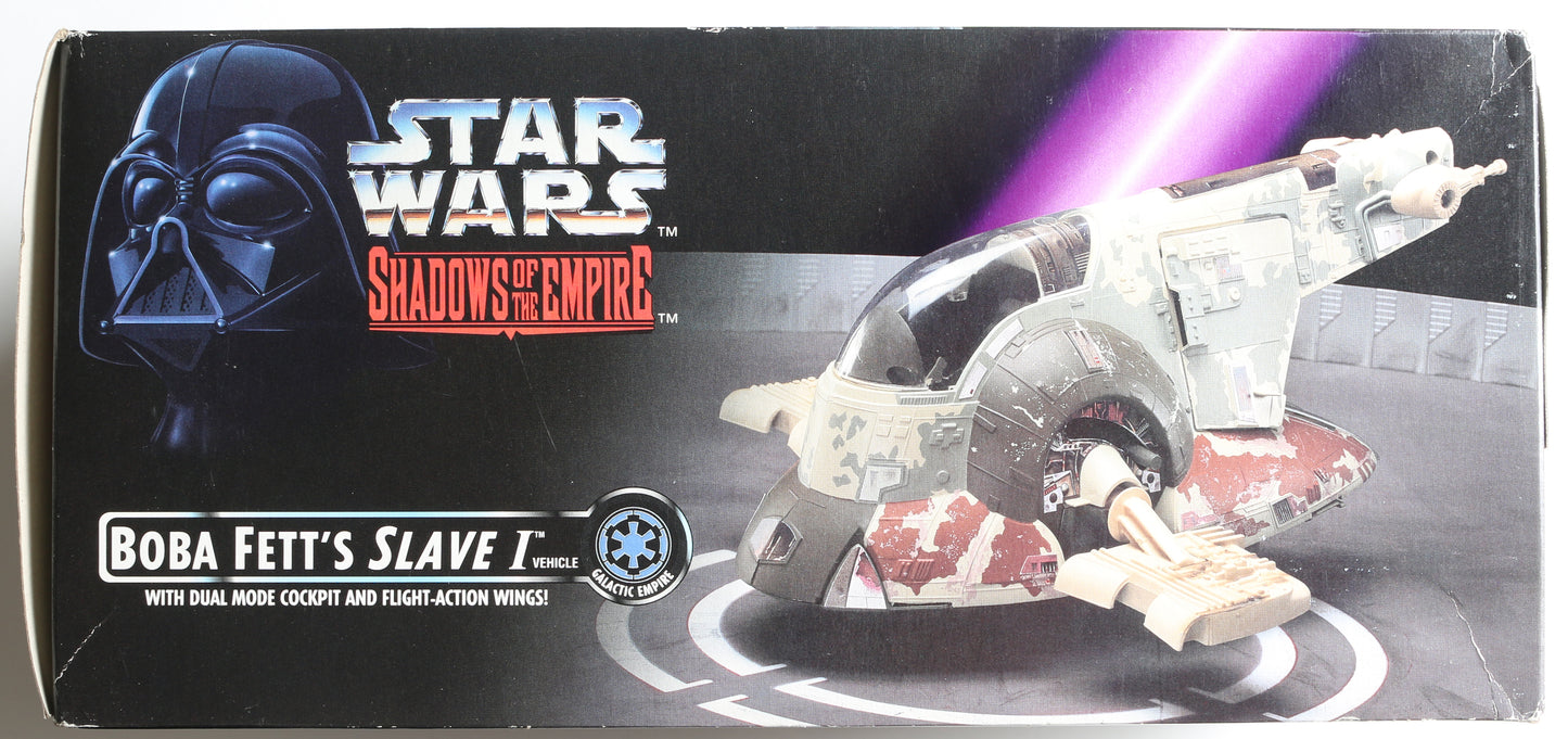 
                  
                    Jeremy Bulloch as Boba Fett Star Wars: Shadows of the Empire Kenner Hasbro 1996 Signed Slave I Spaceship
                  
                