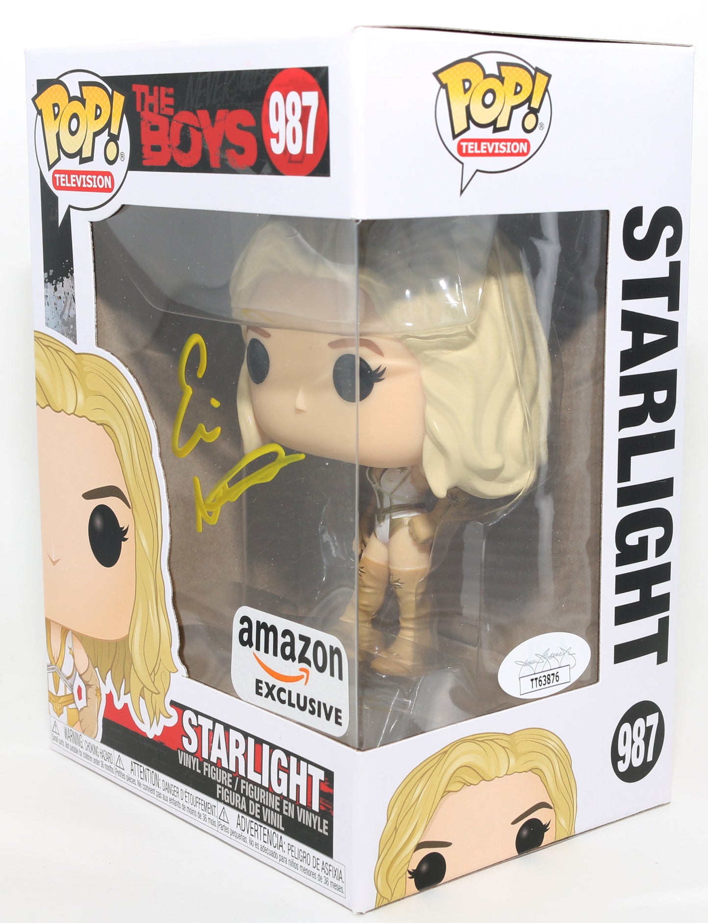 
                  
                    Erin Moriarty as Starlight [Vought Costume] in The Boys Amazon Exclusive (JSA) Signed Funko POP! #987
                  
                