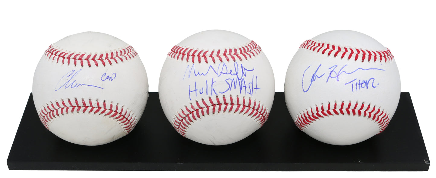 
                  
                    Marvel Actors: Benedict Cumberbatch, Jeremy Renner, Paul Bettany, Chris Evans, Mark Ruffalo, & Chris Hemsworth 6pc Set of Official MLB & Australian Baseballs with Character Names
                  
                