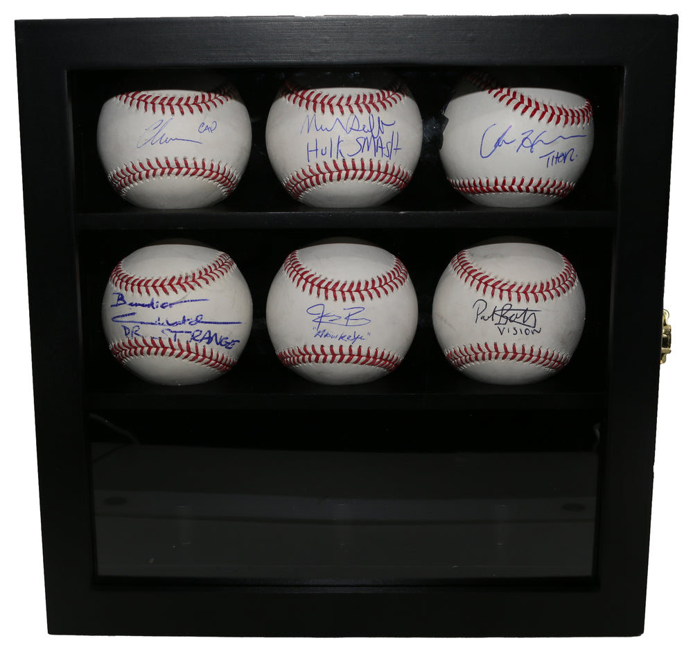 
                  
                    Marvel Actors: Benedict Cumberbatch, Jeremy Renner, Paul Bettany, Chris Evans, Mark Ruffalo, & Chris Hemsworth 6pc Set of Official MLB & Australian Baseballs with Character Names
                  
                