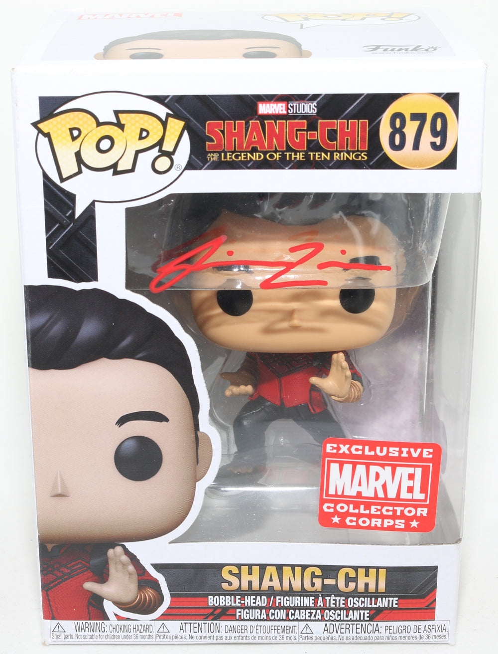 Simu Liu as Shang-Chi in Shang-Chi and the Legend of the Ten Rings (Beckett Witnessed) Signed Funko POP! #879