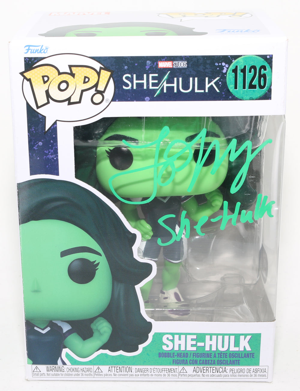 Tatiana Maslany as She-Hulk in She-Hulk (SWAU) Signed Funko POP! #1126 with Character Name