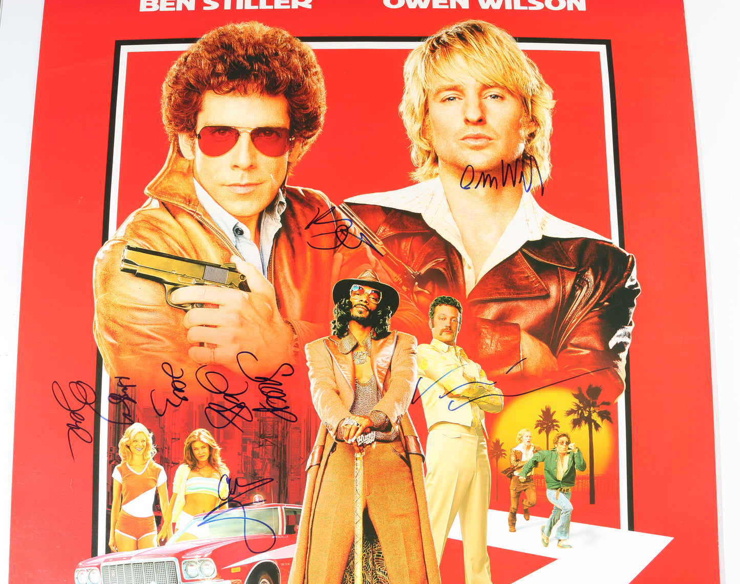 
                  
                    Starsky & Hutch 27x40 Poster Cast Signed by Ben Stiller, Owen Wilson, Snoop Dogg, Vince Vaughn, & Carmen Electra
                  
                