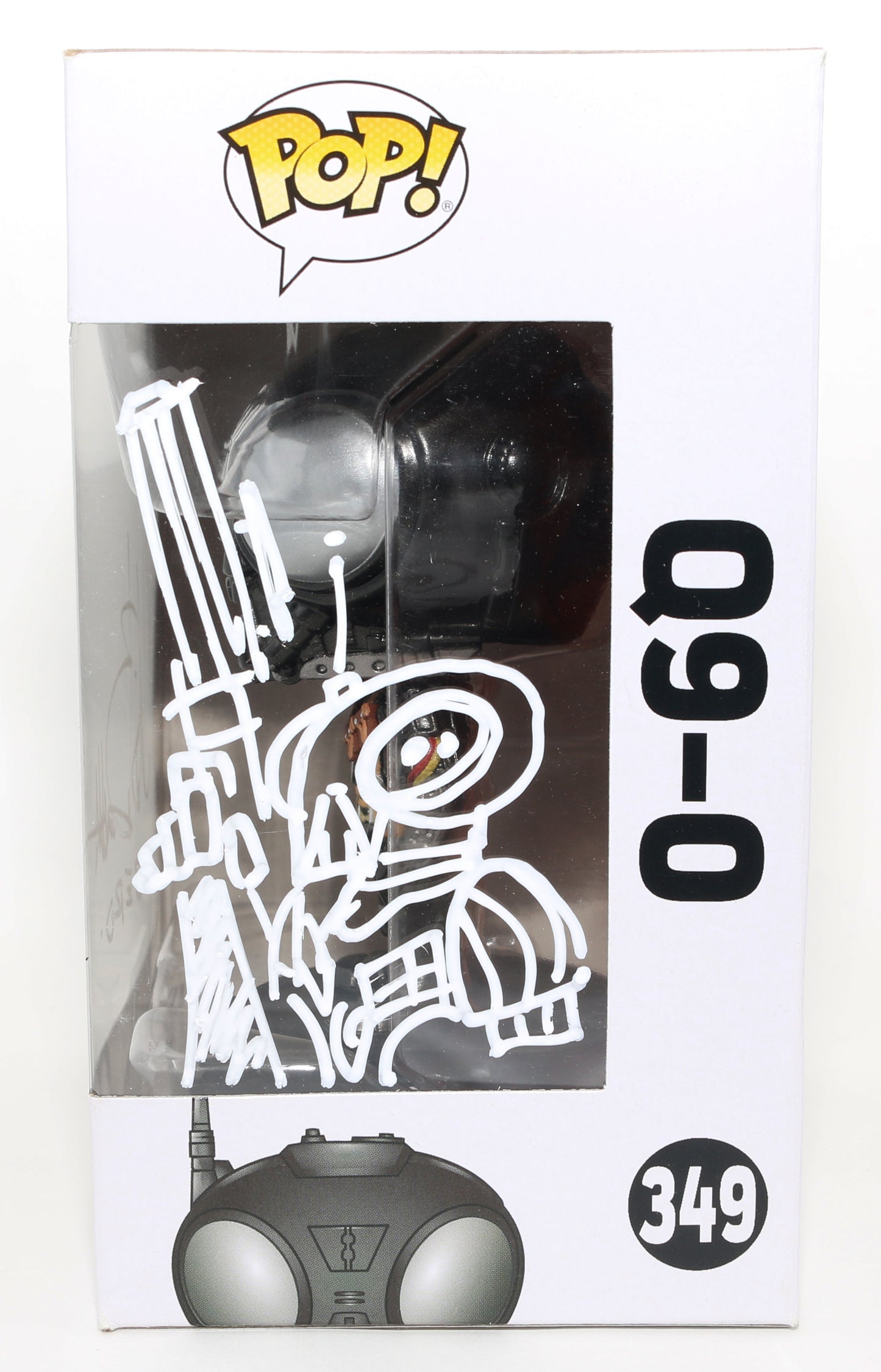 
                  
                    Christopher Bartlett as Q9-0 in Star Wars: The Mandalorian Signed Funko POP! #349 with Character Name & Sketch
                  
                