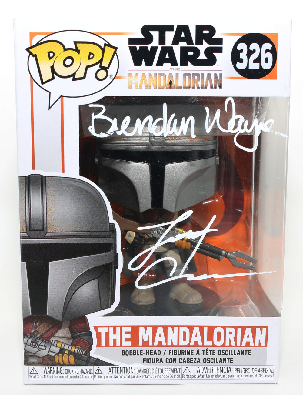 Lateef Crowder & Brendan Wayne as The Mandalorian in Star Wars: The Mandalorian Signed Funko POP!  #326
