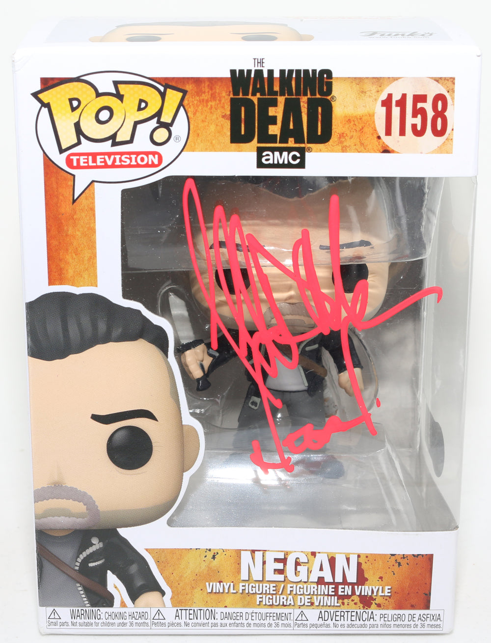 Jeffrey Dean Morgan as Negan in The Walking Dead (Beckett) Signed Funko POP! #1158 with Character Name