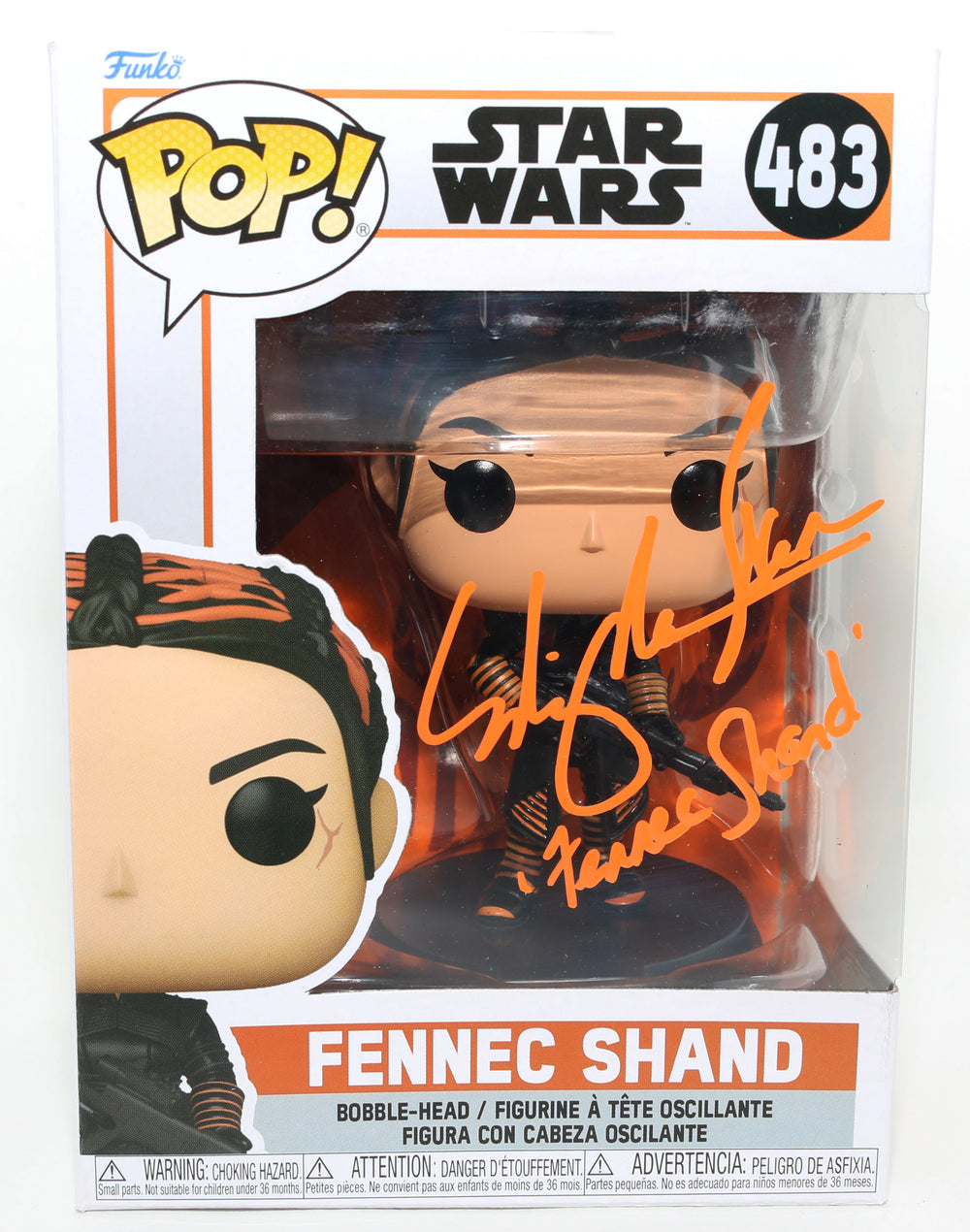Ming-Na Wen as Fennec Shand in Star Wars: The Mandalorian Signed Funko POP! #483 with Character Name