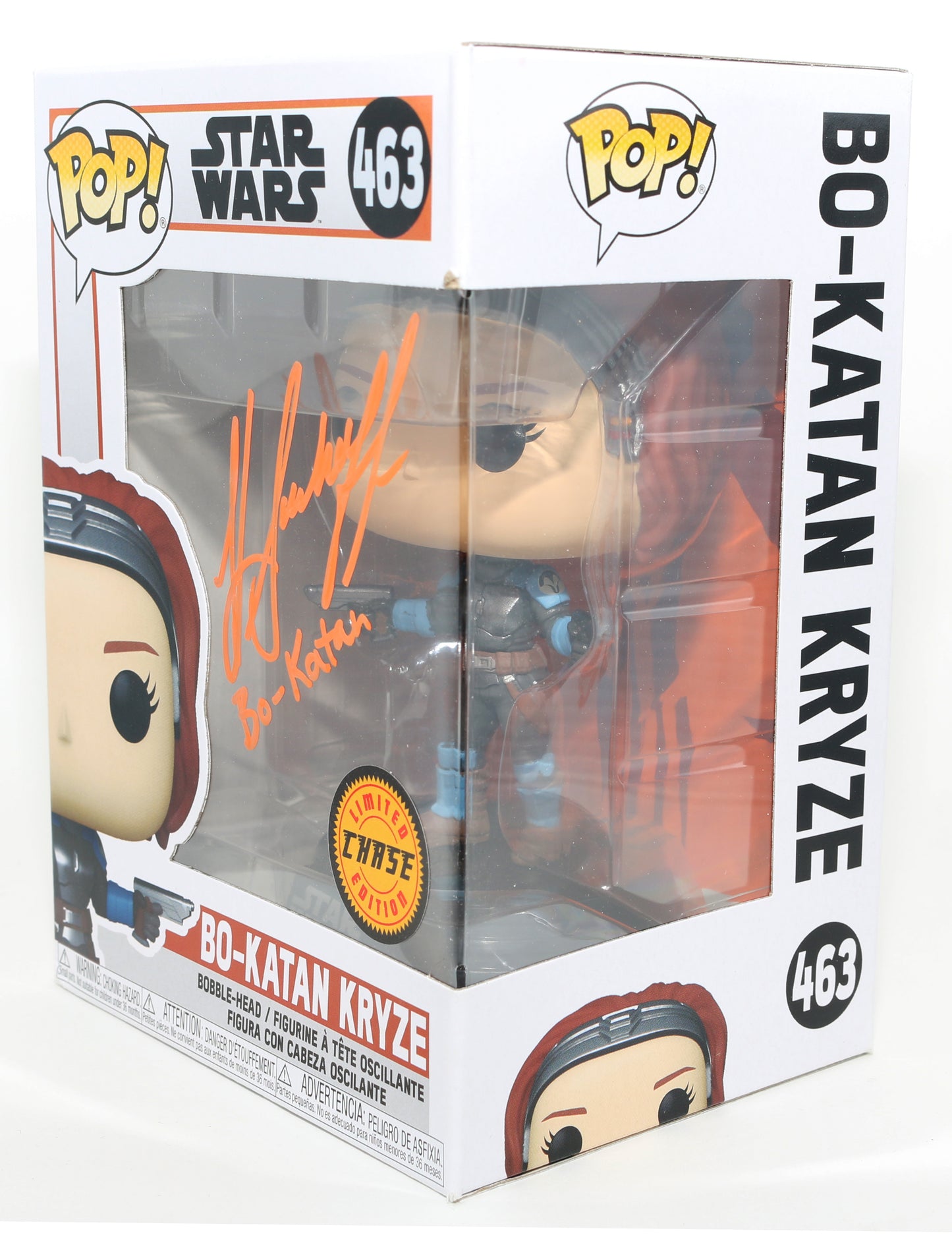 
                  
                    Katee Sackhoff as Bo-Katan [Unmasked] in Star Wars: The Mandalorian Chase Signed Funko POP! #463 with Character Name
                  
                