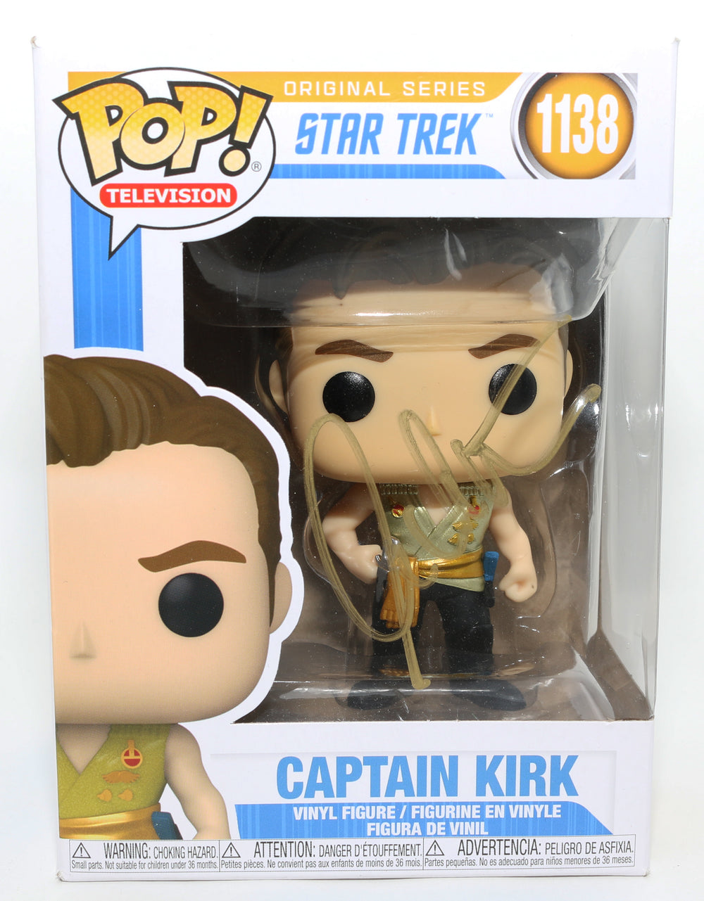 William Shatner as Captain Kirk in Star Trek The Original Series Signed Funko POP! #1138
