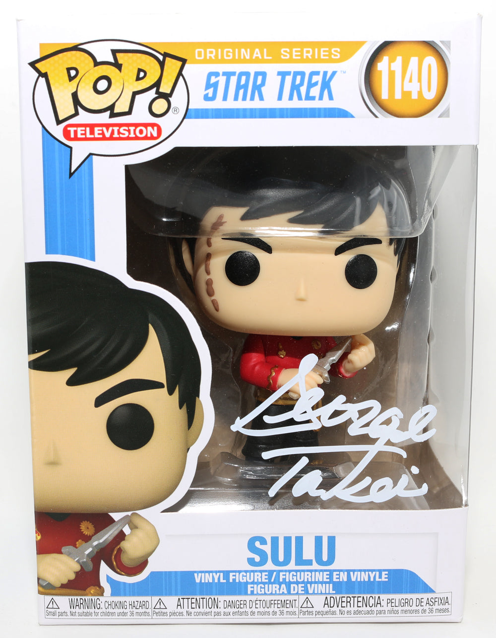 Gerorge Takei as Sulu in Star Trek The Original Series Signed Funko POP! #1140