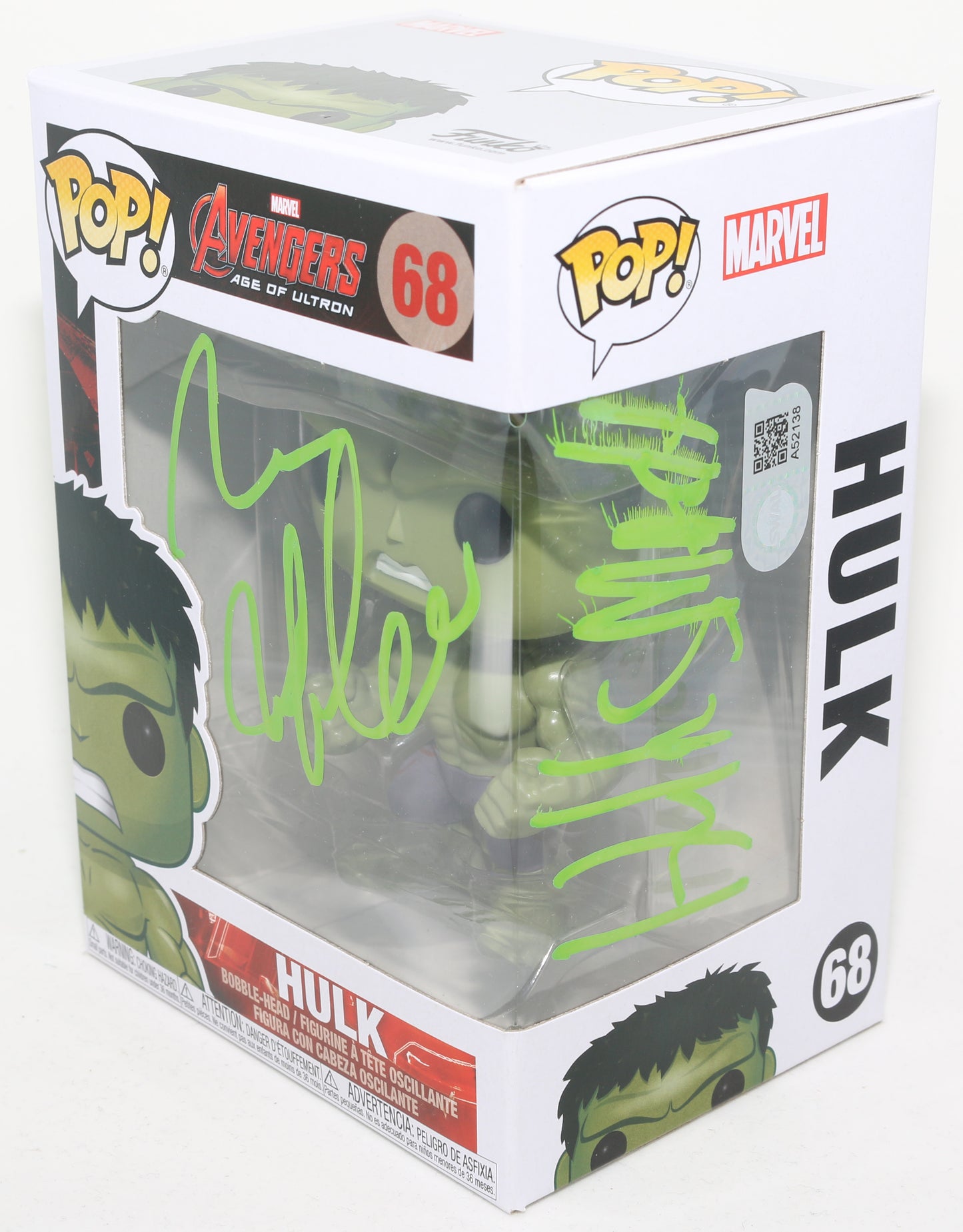 
                  
                    Mark Ruffalo as the Hulk in Avengers: Age of Ultron (SWAU) Signed Funko POP! #68 with Quote
                  
                