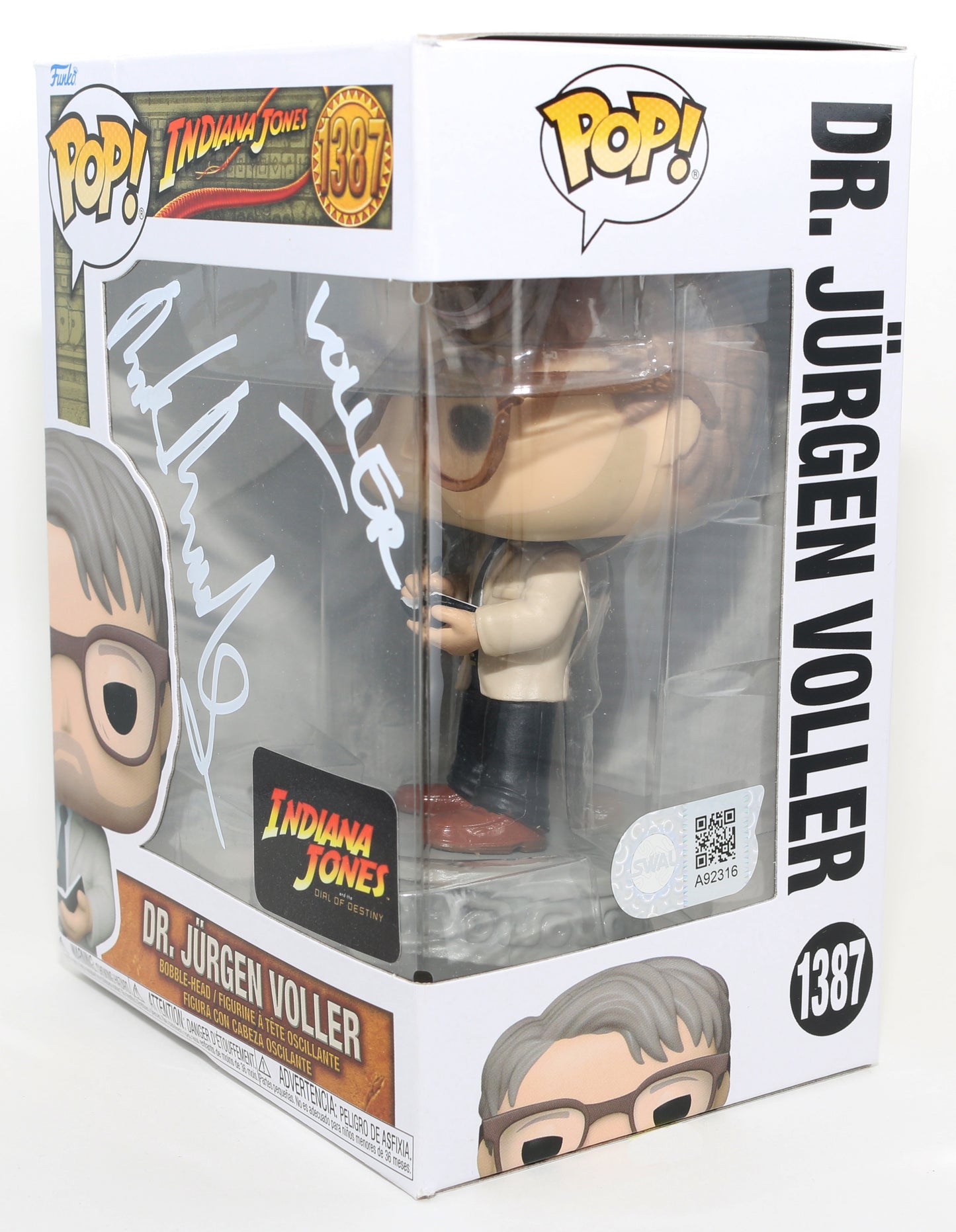 
                  
                    Mads Mikkelsen as Dr. Jürgen Voller in Indiana Jones and the Dial of Destiny (SWAU) Signed Funko POP! #1387 with Character Name
                  
                