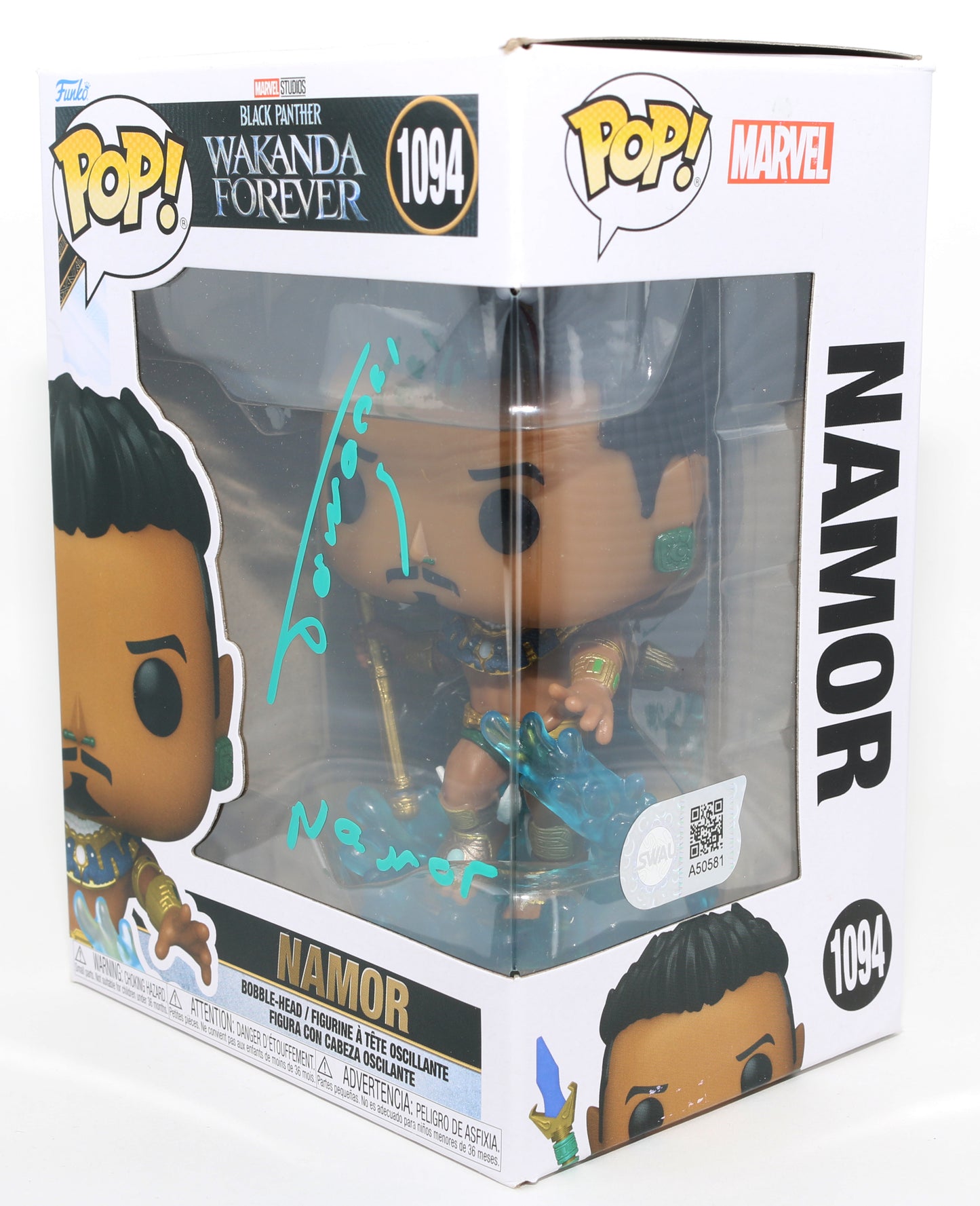 
                  
                    Tenoch Huerta as Namor in Black Panther: Wakanda Forever (SWAU) Signed Funko POP! #1094 with Character Name
                  
                