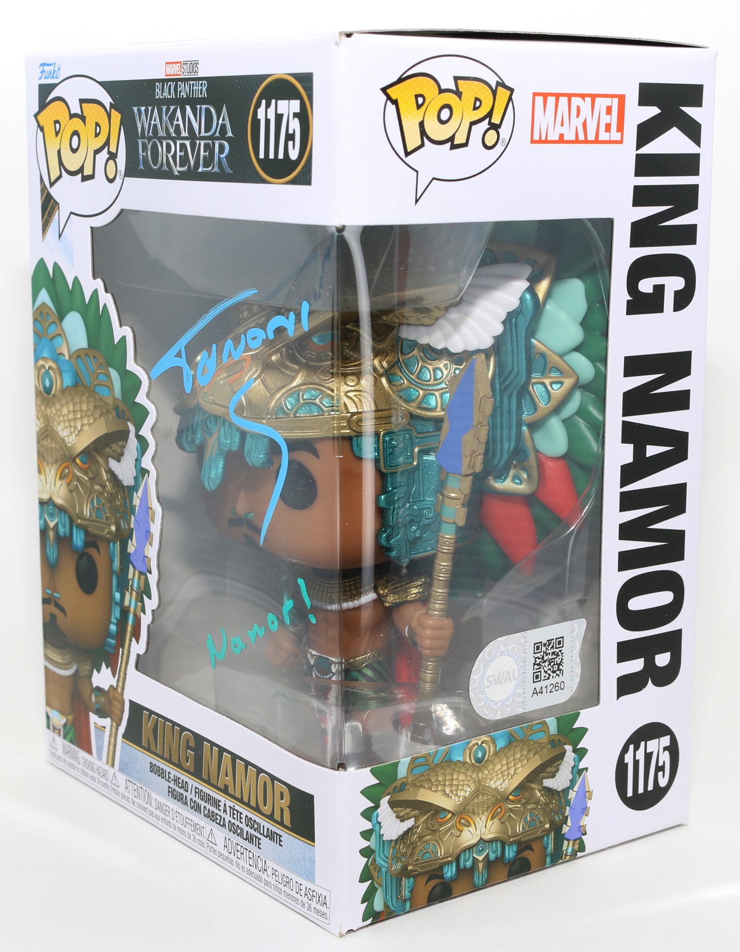 
                  
                    Tenoch Huerta as King Namor in Black Panther: Wakanda Forever (SWAU) Signed Funko POP! #1175 with Character Name
                  
                