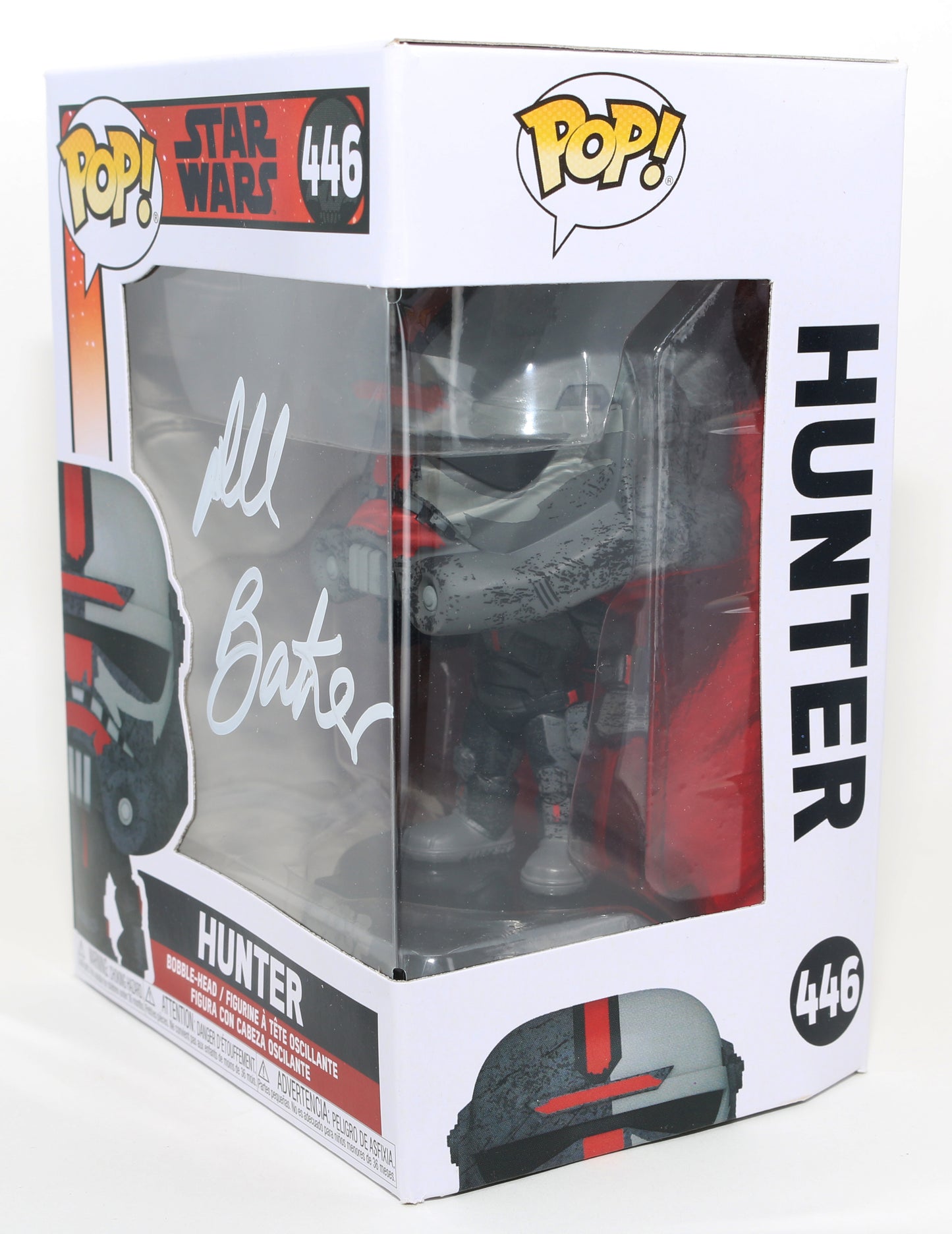 
                  
                    Dee Bradley Baker as Hunter in Star Wars: The Bad Batch (SWAU) Signed Funko POP! #446
                  
                