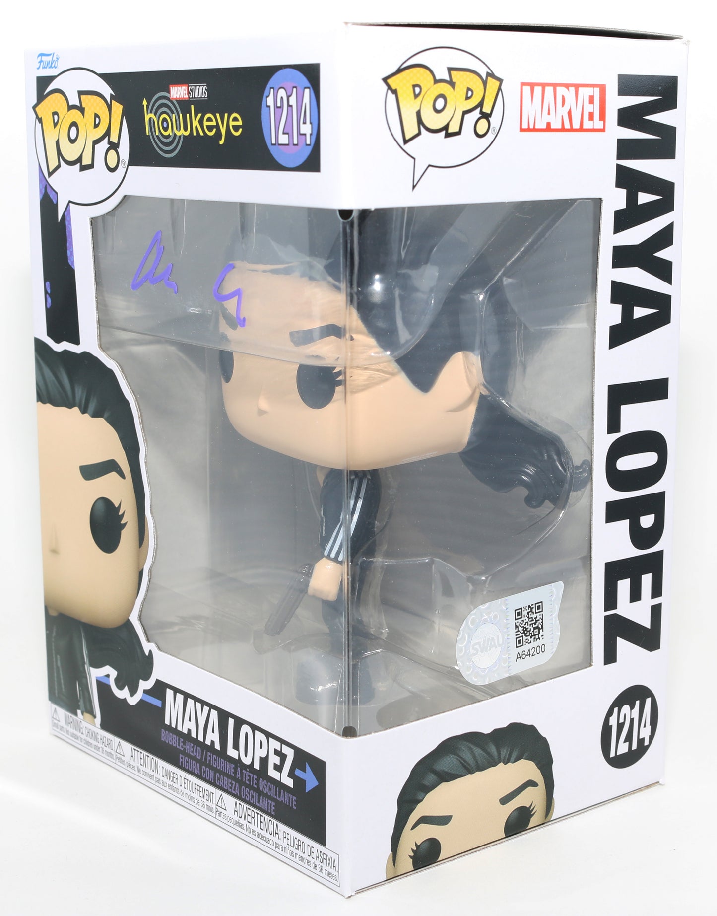 
                  
                    Alaqua Cox as Maya Lopez in Hawkeye (SWAU) Signed Funko POP! #1214
                  
                