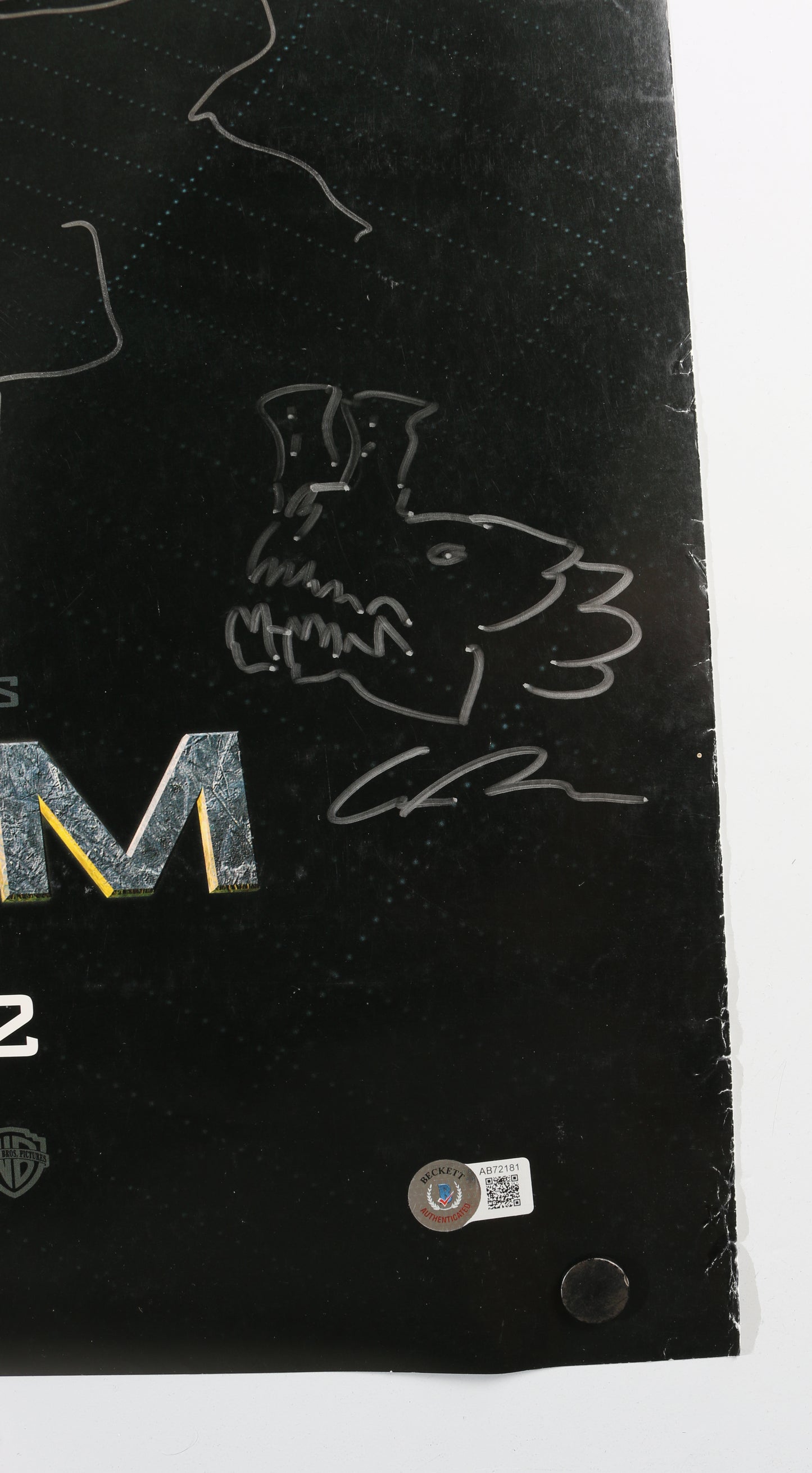 
                  
                    Pacific Rim 27x39.5 Poster Cast Signed by Director Guillermo Del Toro with Sketch Art, Hugo Martin, David Meng, Charlie Hunnam, Ron Perlman, Robin Thomas, John Giang, Guy Davis, John Rosengrant, Trevor Hensley, Nelson Hall, & Kevin Kutchaver
                  
                