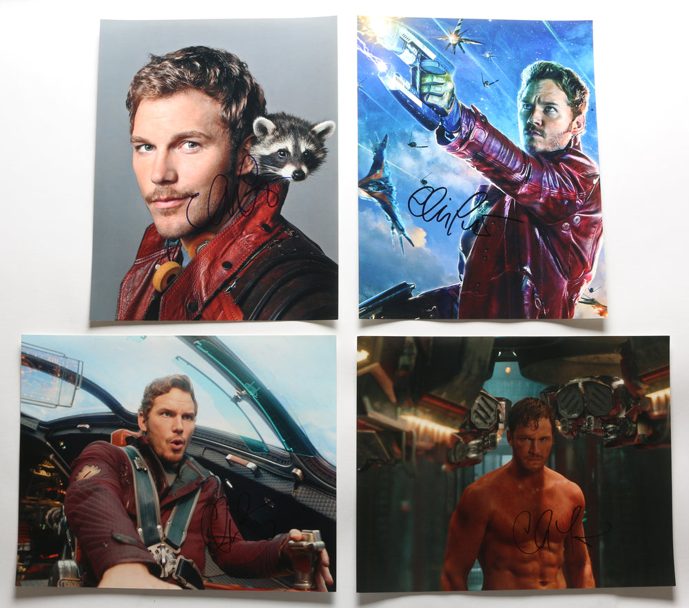 Chris Pratt as Star-Lord in Guardians of the Galaxy Vol. 1 Signed 11x14 Photo 4pc LOT