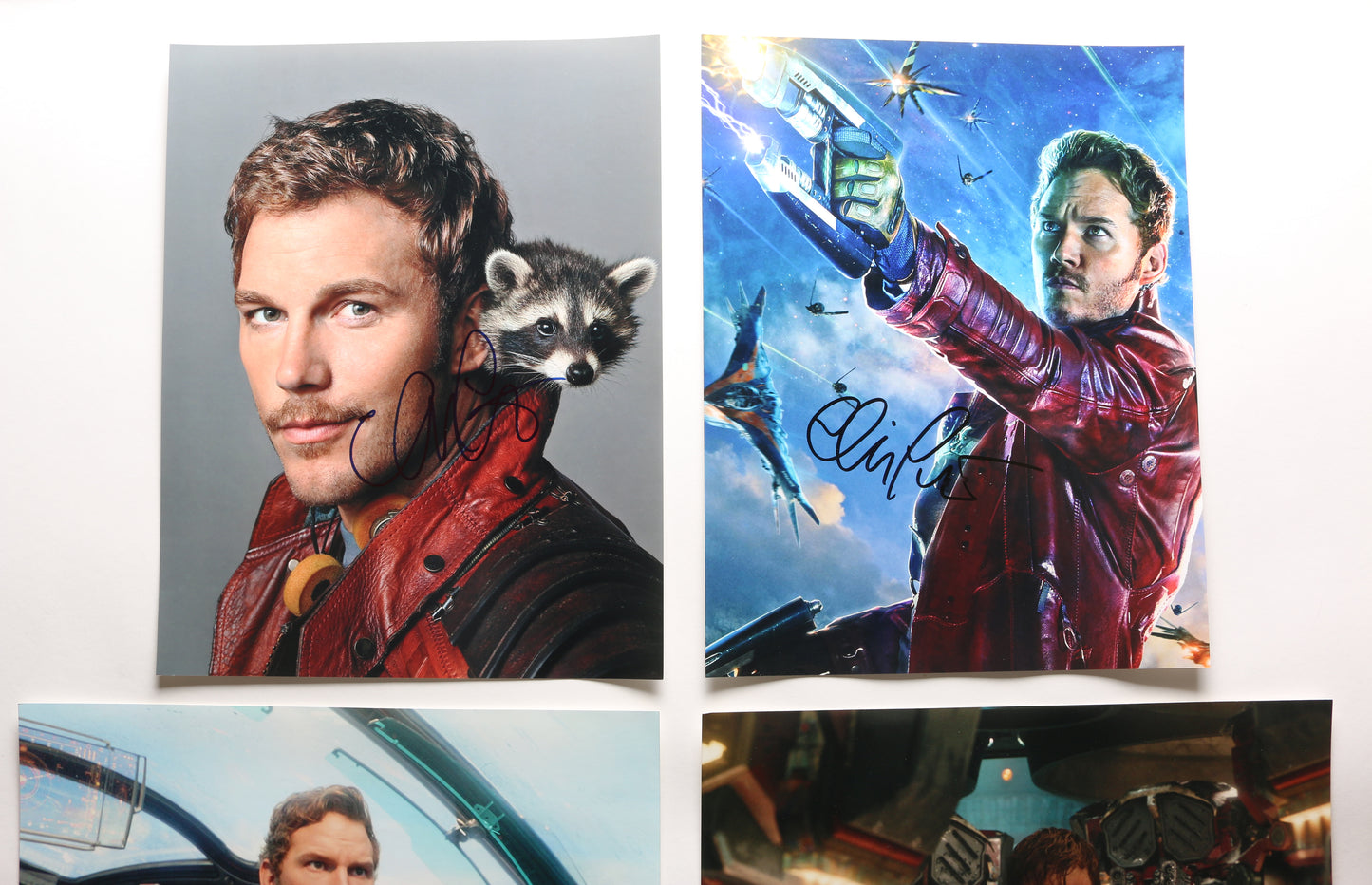 
                  
                    Chris Pratt as Star-Lord in Guardians of the Galaxy Vol. 1 Signed 11x14 Photo 4pc LOT
                  
                