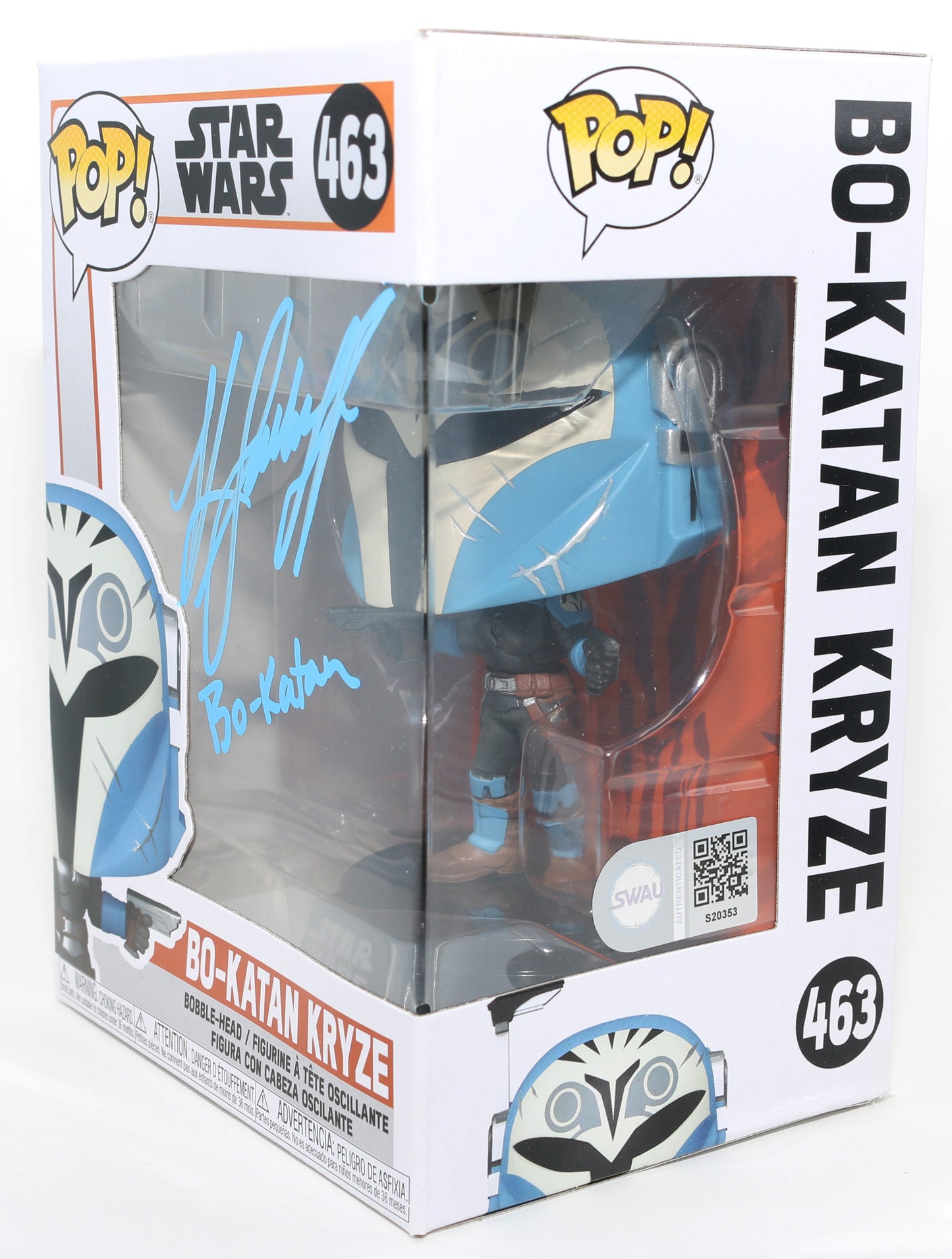 
                  
                    Katee Sackhoff as Bo-Katan Kryze [Masked] in Star Wars: The Mandalorian (SWAU) Signed Funko POP! #463 with Character Name
                  
                