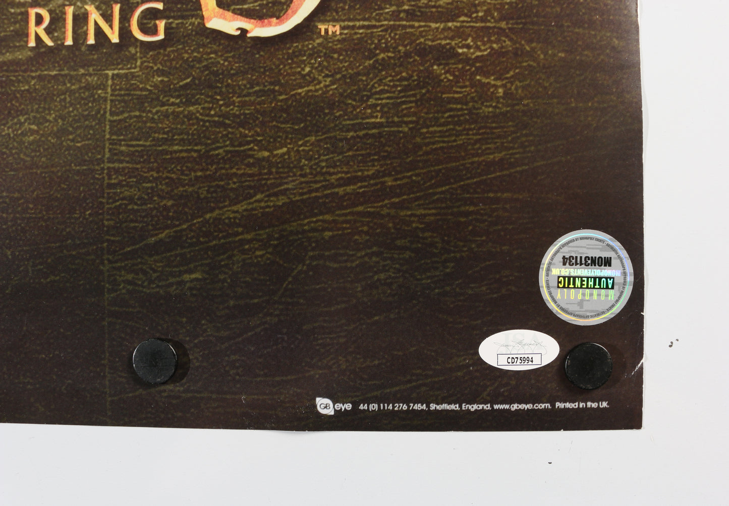 
                  
                    The Lord of the Rings: The Fellowship of the Ring (JSA) 24x36 Poster Cast Signed by Ian McKellen, Elijah Wood, Sean Astin, Billy Boyd, Dominic Monaghan, Andy Serkis, & Sala Baker with Character Names
                  
                