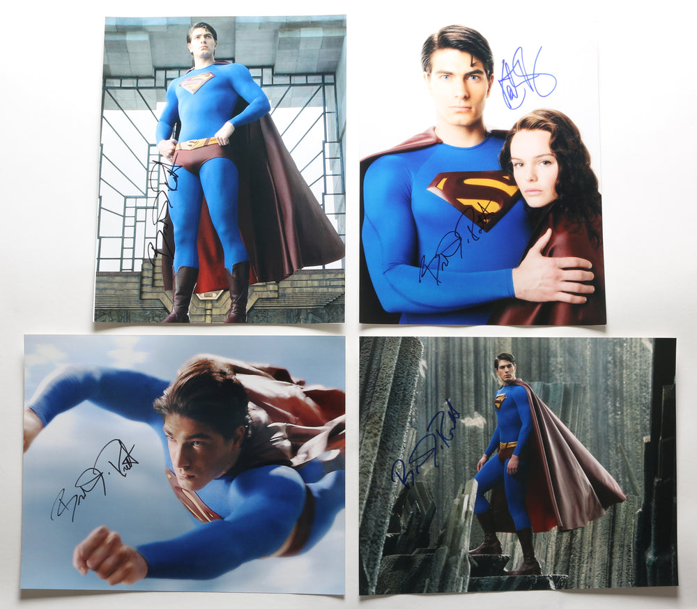 Brandon Routh as Superman & Kate Bosworth as Lois Lane in Superman Returns Signed 11x14 Photo 4pc LOT