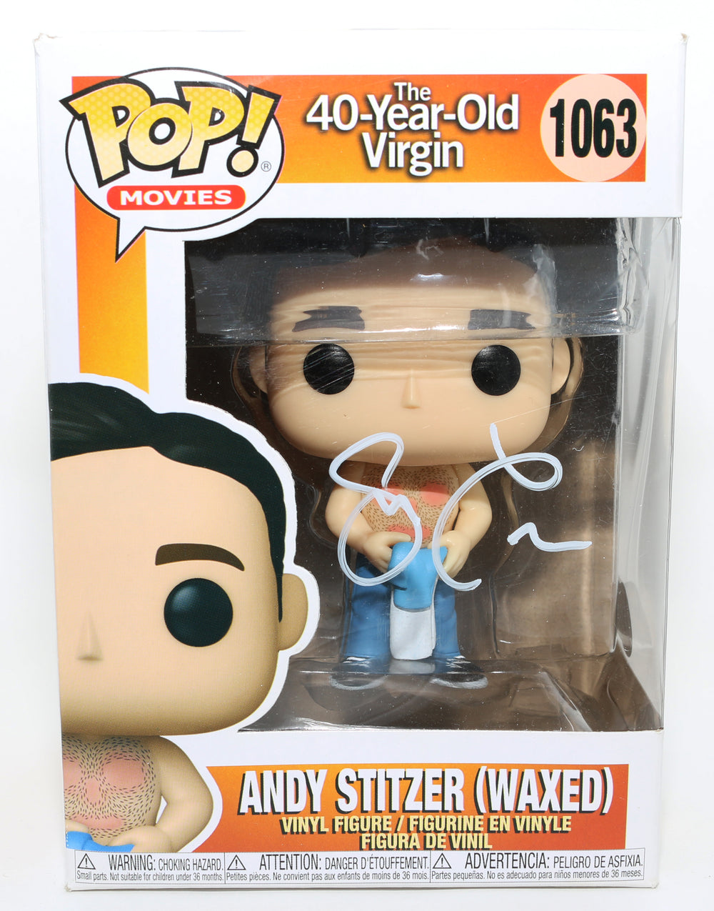 Steve Carell as Andy Stitzer in The 40-Year-Old Virgin (Beckett) Signed Funko POP! #1063