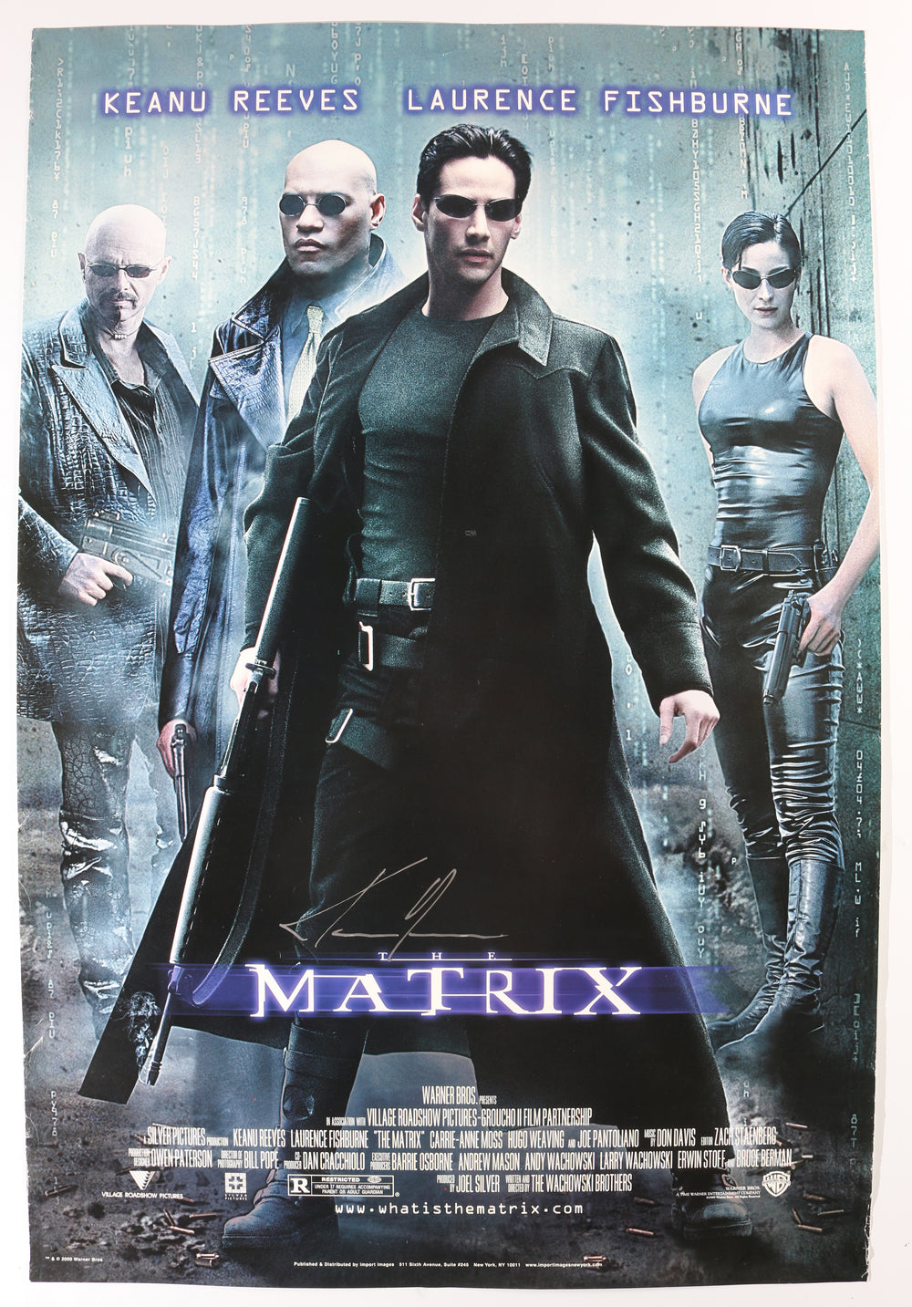 Keanu Reeves as Neo in The Matrix Signed 23.5x35 Poster