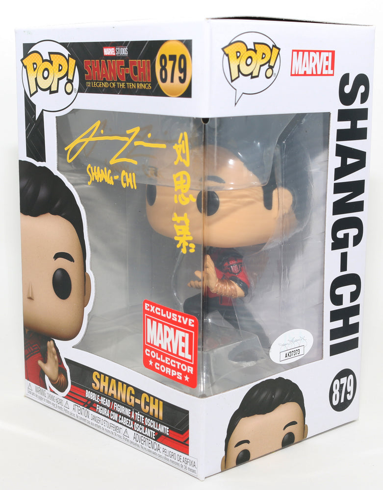 
                  
                    Simu Liu as Shang-Chi in Shang-Chi and the Legend of the Ten Rings Marvel Collector Corps Exclusive (JSA) Signed Funko POP! #879 with Character Name & Chinese Character Signature
                  
                