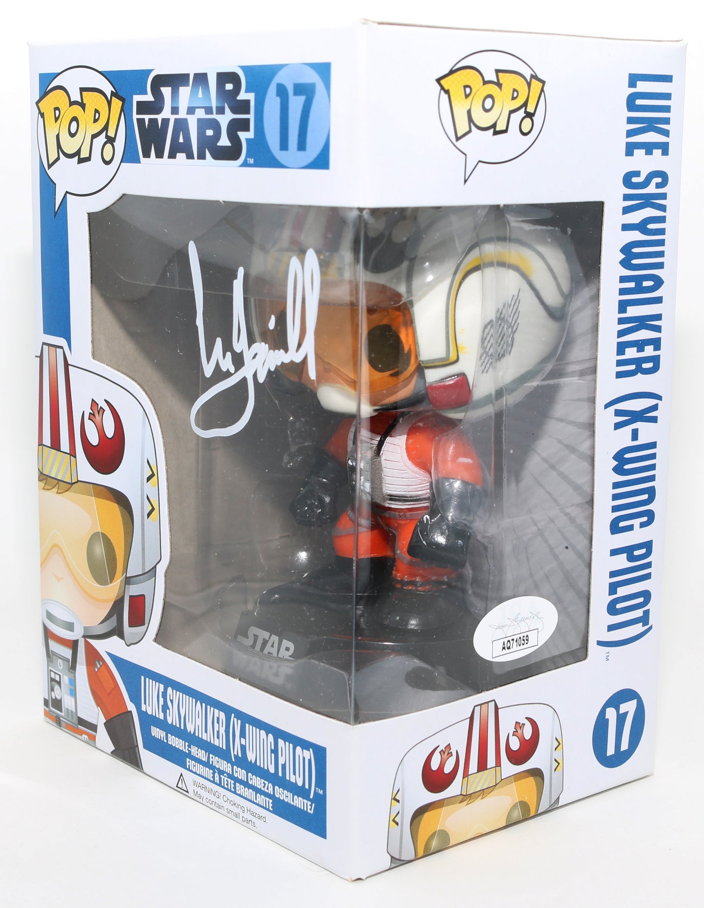 
                  
                    Mark Hamill as Luke Skywalker [X-Wing Pilot] in Star Wars: A New Hope (JSA) Signed Funko POP! #17
                  
                