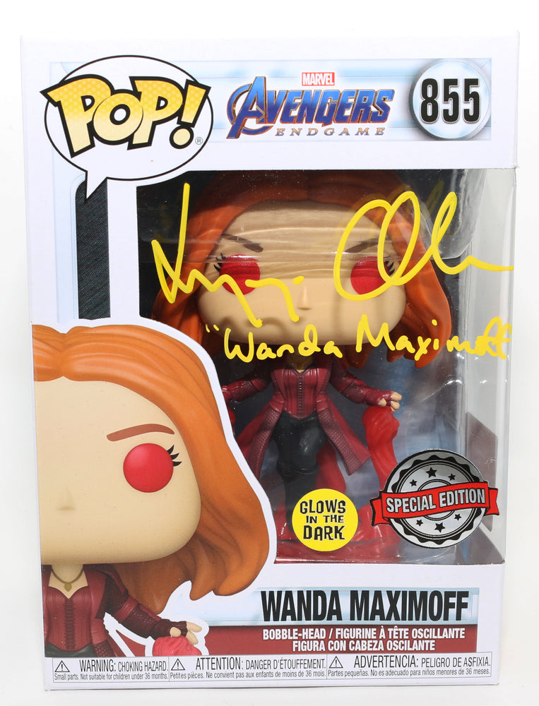 
                  
                    Elizabeth Olsen as Wanda Maximoff in Avengers: Endgame GITD Special Edition (Official Pix) Signed Funko POP! #85 with Character Name
                  
                