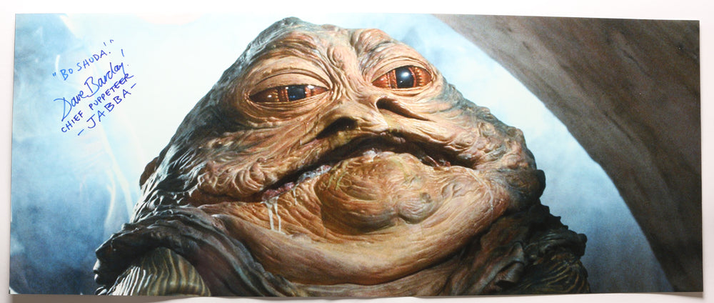 David Barclay as Jabba the Hutt in Star Wars: Return of the Jedi Signed 12x30 Poster